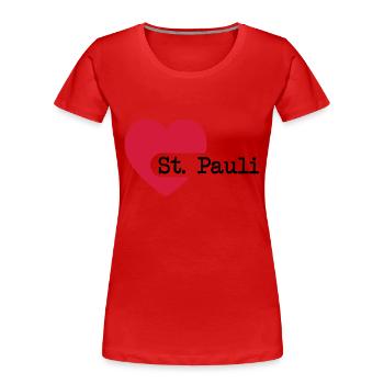 love_st_pauli - Frauen Premium Bio T-Shirt - Rot - Vorne - Mia (176cm)