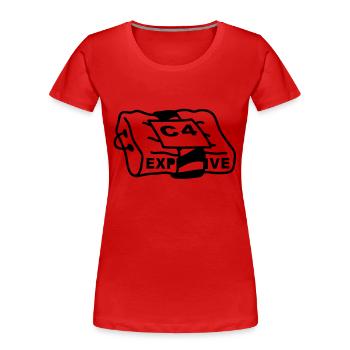 c4_explosive - T-shirt bio Premium Femme - rouge - Devant - Mia (176cm)