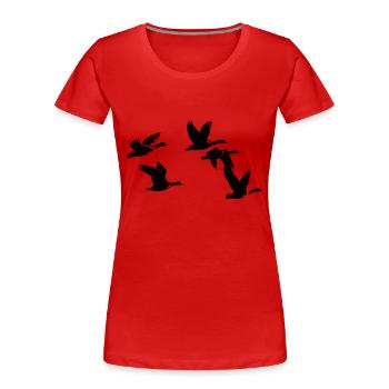 groupe oies rieuse - T-shirt bio Premium Femme - rouge - Devant - Mia (176cm)