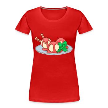 Crème glacée, crème glacée, crème glacée, crème glacée, boule, crème glacée, sundae - T-shirt bio Premium Femme - rouge - Devant - Mia (176cm)
