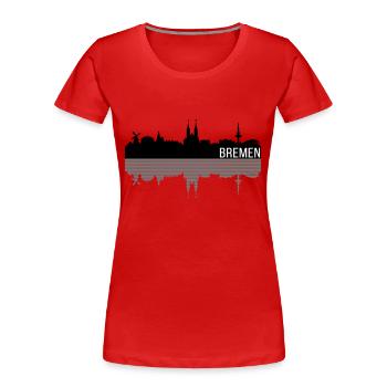 Bremen Skyline - Women's Premium Organic T-Shirt - red - Front - Mia (176cm)