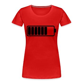 battery_01 - Frauen Premium Bio T-Shirt - Rot - Vorne - Mia (176cm)