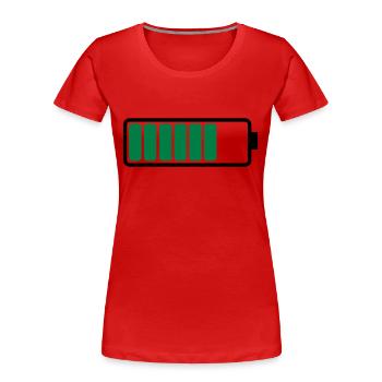 battery_02 - Frauen Premium Bio T-Shirt - Rot - Vorne - Mia (176cm)