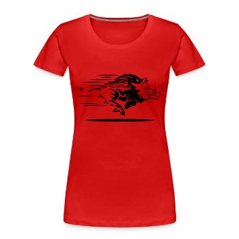 wild boar - Women's Premium Organic T-Shirt - red - Front - Mia (176cm)