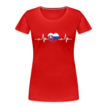 Slovakia Slowakei Herz Slowakische Flagge - Frauen Premium Bio T-Shirt - Rot - Vorne - Mia (176cm)