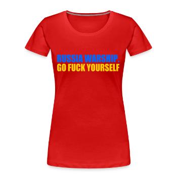 russian warship go f yourself - Frauen Premium Bio T-Shirt - Rot - Vorne - Mia (176cm)