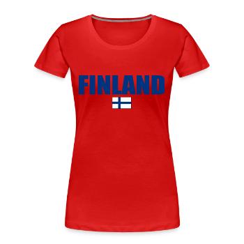 Finnland - Frauen Premium Bio T-Shirt - Rot - Vorne - Mia (176cm)