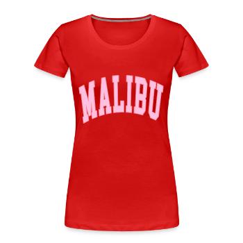 MALIBU PREPPY PINK - Frauen Premium Bio T-Shirt - Rot - Vorne - Mia (176cm)