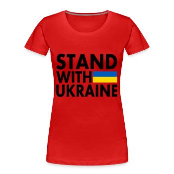 stand with ukraine - Women's Premium Organic T-Shirt - red - Front - Mia (176cm)