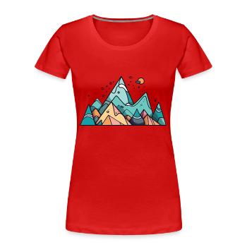 Berg - Frauen Premium Bio T-Shirt - Rot - Vorne - Mia (176cm)