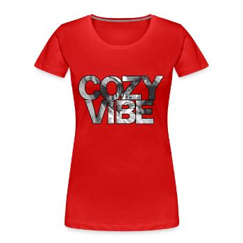Cozy Vibe - Frauen Premium Bio T-Shirt - Rot - Vorne - Mia (176cm)