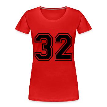 32 - T-shirt bio Premium Femme - rouge - Devant - Mia (176cm)