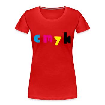 Cmjn - T-shirt bio Premium Femme - rouge - Devant - Mia (176cm)