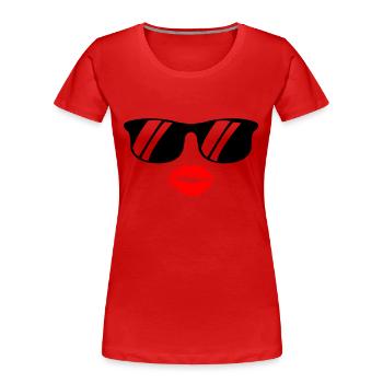 kiss face - Frauen Premium Bio T-Shirt - Rot - Vorne - Mia (176cm)
