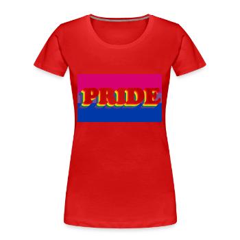 Bi Pride - Women's Premium Organic T-Shirt - red - Front - Mia (176cm)