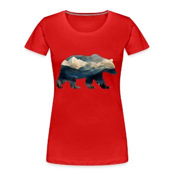 Bergbär - Frauen Premium Bio T-Shirt - Rot - Vorne - Mia (176cm)
