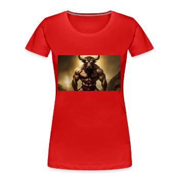 maléfique Minotaure monstre sombre horreur effrayant Halloween - T-shirt bio Premium Femme - rouge - Devant - Mia (176cm)