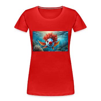 Pun ambiguous german expression - Clownfisch - Women's Premium Organic T-Shirt - red - Front - Mia (176cm)