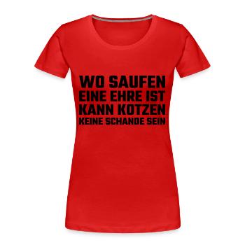 Where booze is an honour - Women's Premium Organic T-Shirt - red - Front - Mia (176cm)