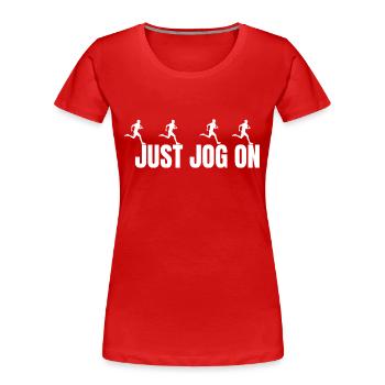 Joggen - Frauen Premium Bio T-Shirt - Rot - Vorne - Mia (176cm)