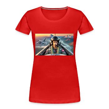 Austrian Air Force F16 - Frauen Premium Bio T-Shirt - Rot - Vorne - Mia (176cm)
