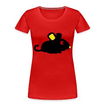 Souris mignonne - T-shirt bio Premium Femme - rouge - Devant - Mia (176cm)