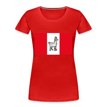 Peru funny - Women's Premium Organic T-Shirt - red - Front - Mia (176cm)