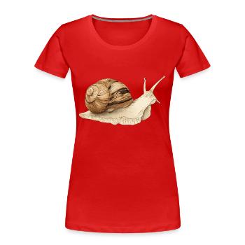 Snail - Women's Premium Organic T-Shirt - red - Front - Mia (176cm)