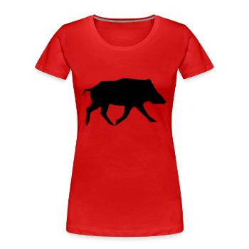 wild pig - Women's Premium Organic T-Shirt - red - Front - Mia (176cm)