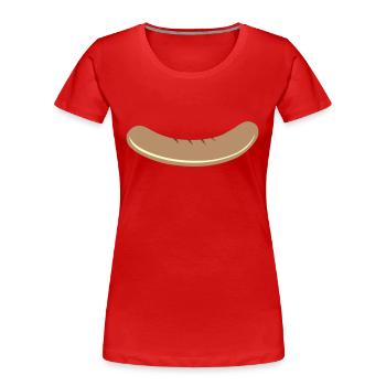Bratwurst - Frauen Premium Bio T-Shirt - Rot - Vorne - Mia (176cm)