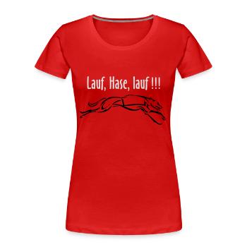 Run Run rabbit - T-shirt bio Premium Femme - rouge - Devant - Mia (176cm)