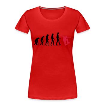 Skater Evolution - Skateboard - Skating - Geschenk - Frauen Premium Bio T-Shirt - Rot - Vorne - Mia (176cm)
