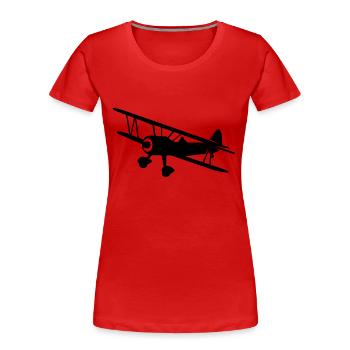 Avion - Fly - T-shirt bio Premium Femme - rouge - Devant - Mia (176cm)