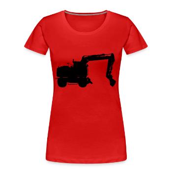 Bagger - Frauen Premium Bio T-Shirt - Rot - Vorne - Mia (176cm)
