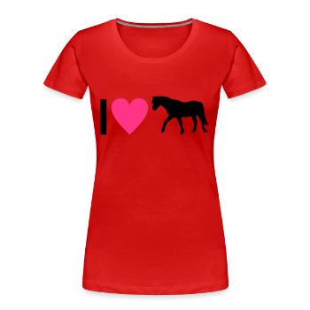 cheval - T-shirt bio Premium Femme - rouge - Devant - Mia (176cm)