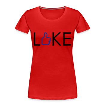 I Like - Gefällt mir - Daumen hoch - Frauen Premium Bio T-Shirt - Rot - Vorne - Mia (176cm)