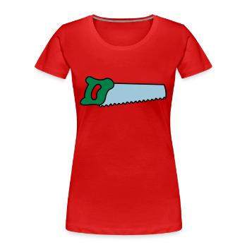 säge - Frauen Premium Bio T-Shirt - Rot - Vorne - Mia (176cm)
