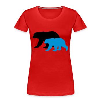 bears silhouettes - Frauen Premium Bio T-Shirt - Rot - Vorne - Mia (176cm)