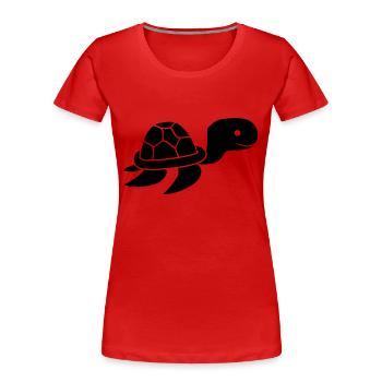 black small young baby underwater swim diving sea - Women's Premium Organic T-Shirt - red - Front - Mia (176cm)