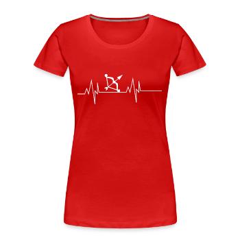 Bug Herzschlag - Frauen Premium Bio T-Shirt - Rot - Vorne - Mia (176cm)