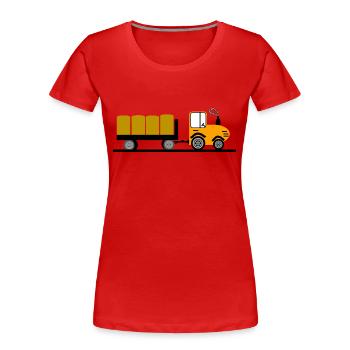 Tracteur - T-shirt bio Premium Femme - rouge - Devant - Mia (176cm)
