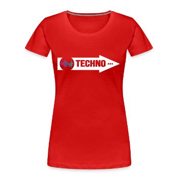 Rave Hard Beats Techno Ballern Village Disco Bass - Women's Premium Organic T-Shirt - red - Front - Mia (176cm)