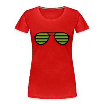 sonnenbrille - Frauen Premium Bio T-Shirt - Rot - Vorne - Mia (176cm)