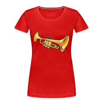 Trumpet in comic style - Women's Premium Organic T-Shirt - red - Front - Mia (176cm)