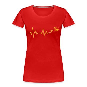 Beekeeper Heartbeat Beekeeping ECG Honey Bees - T-shirt bio Premium Femme - rouge - Devant - Mia (176cm)