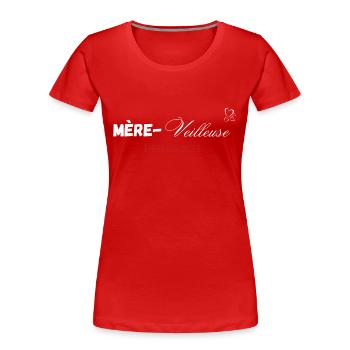Mère veilleuse depuis 2023 - T-shirt bio Premium Femme - rouge - Devant - Mia (176cm)