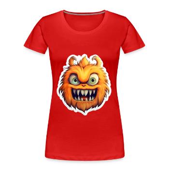 Monstres d’Halloween - T-shirt bio Premium Femme - rouge - Devant - Mia (176cm)