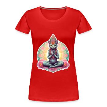 of Silence - Women's Premium Organic T-Shirt - red - Front - Mia (176cm)