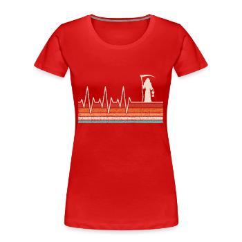 Heartbeat Grim Reaper - Women's Premium Organic T-Shirt - red - Front - Mia (176cm)