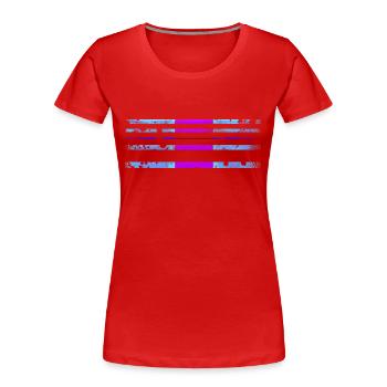 Décoration à rayures - Motif horizontal - T-shirt bio Premium Femme - rouge - Devant - Mia (176cm)